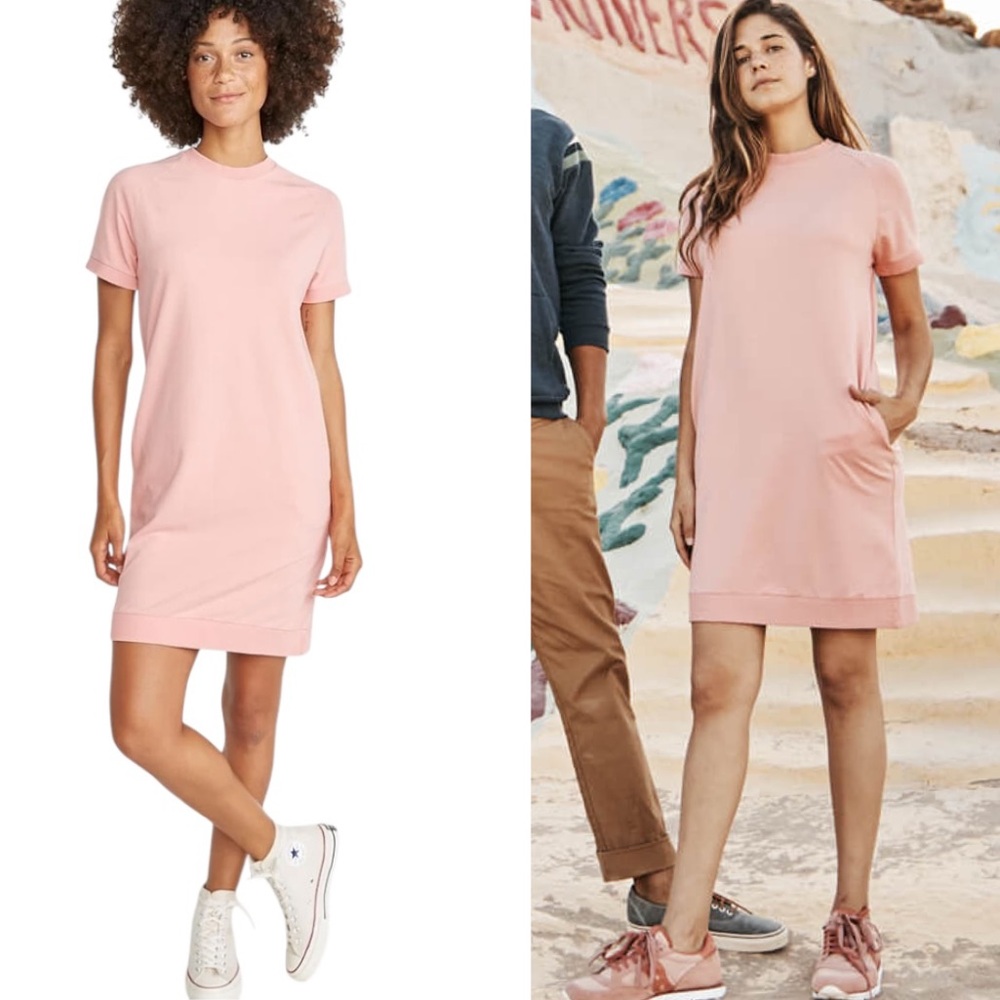 Marine Layer Cassidy Sweatshirt Mini Dress in Vintage Peach - L